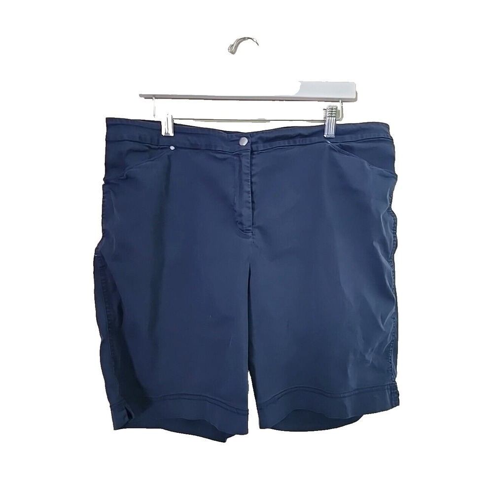 Chico's Navy Blue Chino High‎ Rise Outdoor Hiking Fishing Shorts Womans Sz 3 XL